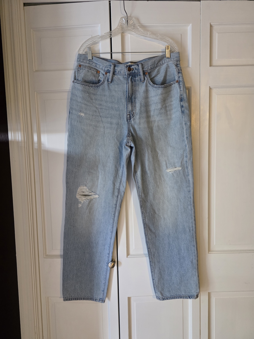 Madewell Relaxed Jeans Size 30 Light Wash Distressed 100% Cotton NWT